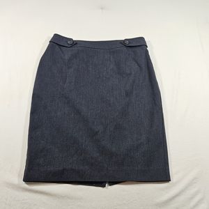 LOFT Skirt 2 Petite Gray Blue Office Mini Sleek Pencil Skirt
